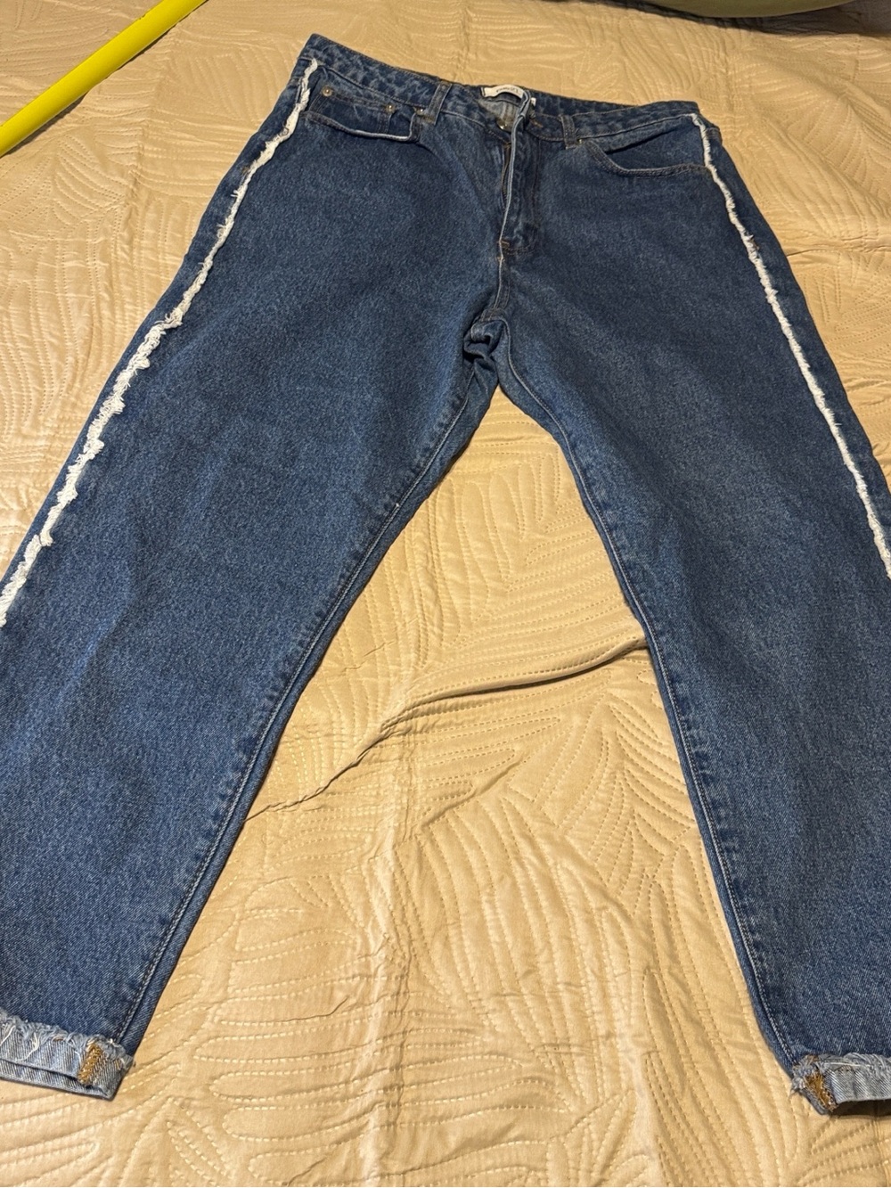 Rue21 Blue Denim Jeans with Side Frayed Trim Sz 12